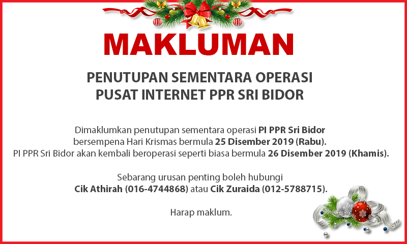 NOTIS PENUTUPAN PIchristmas