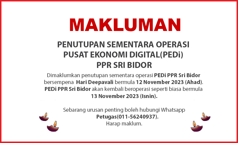 NOTIS PENUTUPAN PIdiwali 2023portal