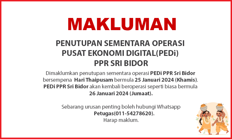 NOTIS PENUTUPAN PIportal thaipusam 24