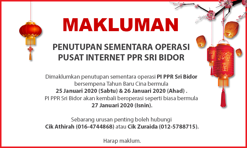 NOTIS PENUTUPAN PIraya cina